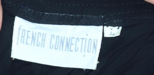 French Connection Women’s Black Embroidered Cropped Trousers Size L