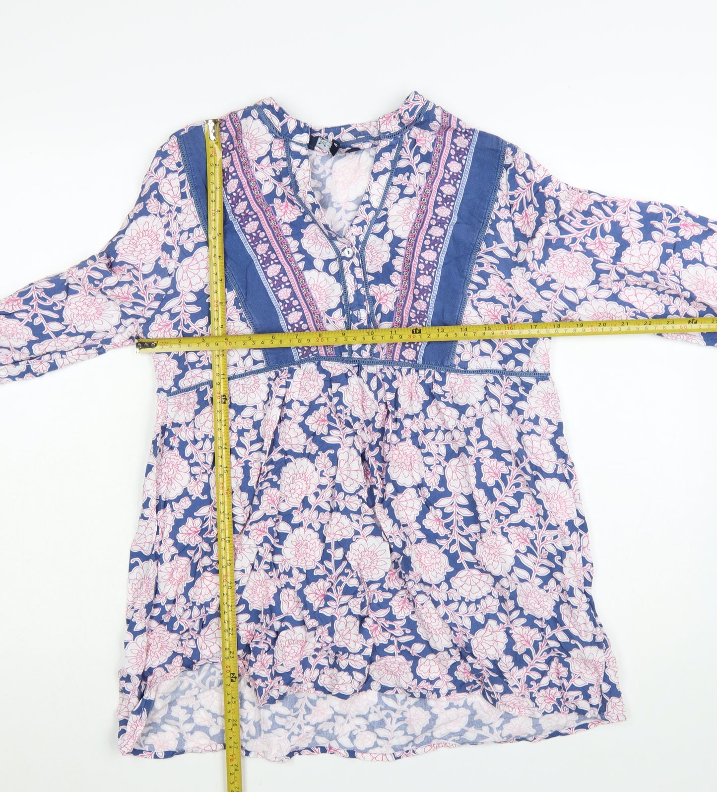 Crew Clothing Women Blue Floral Bohemian Short Dress Size 8