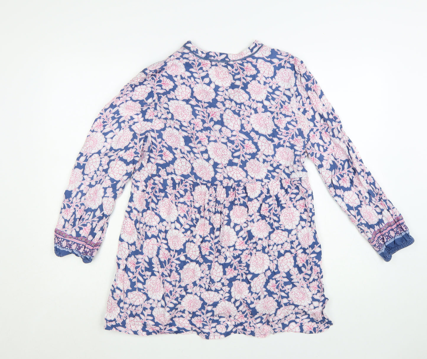 Crew Clothing Women Blue Floral Bohemian Short Dress Size 8
