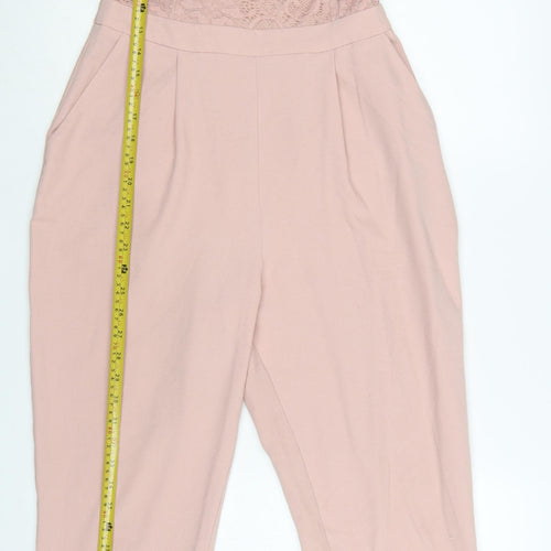 ASOS Women's Pink Lace Backless Jumpsuit Size 10 Slim Fit