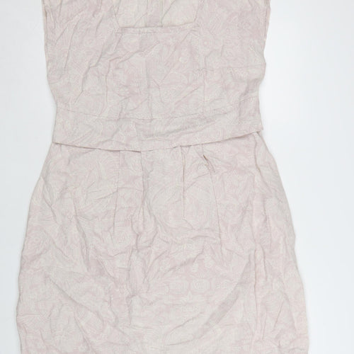 Tom Joule Women’s Pink Floral Shift Dress Size 14 Zip Casual Classic Style