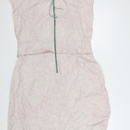 Tom Joule Women’s Pink Floral Shift Dress Size 14 Zip Casual Classic Style