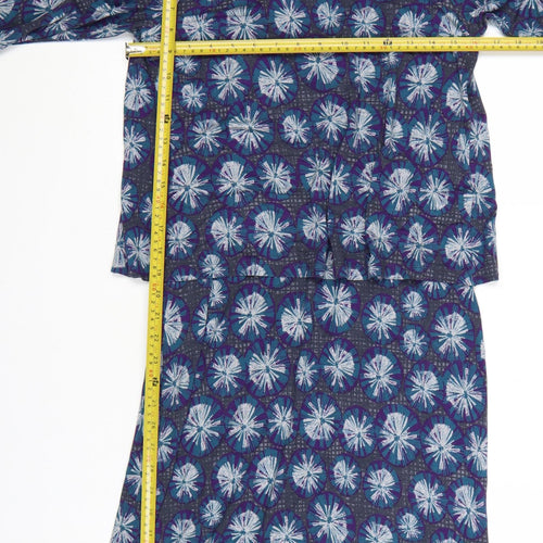 White Stuff Women’s Blue Floral Shift Dress Size 8 3/4 Sleeve