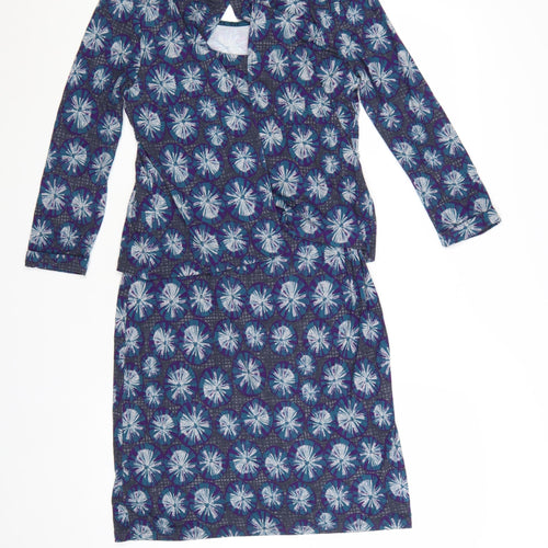 White Stuff Women’s Blue Floral Shift Dress Size 8 3/4 Sleeve