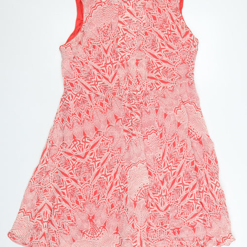 Monsoon Women Pink Geometric A-Line Knee Length Dress Size 18