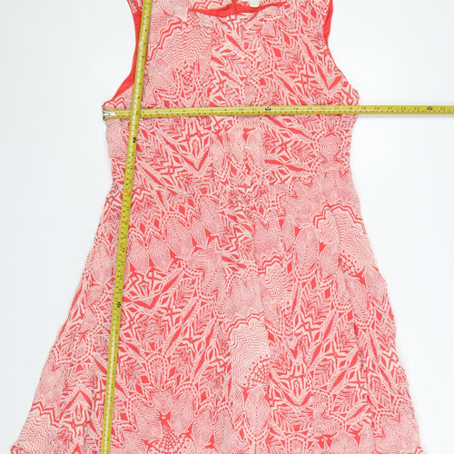 Monsoon Women Pink Geometric A-Line Knee Length Dress Size 18