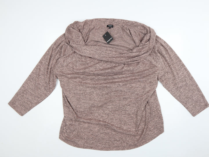 Simply Be Women’s Brown Cowl Neck Knit Jumper Size 32 Relaxed Fit