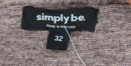 Simply Be Women’s Brown Cowl Neck Knit Jumper Size 32 Relaxed Fit
