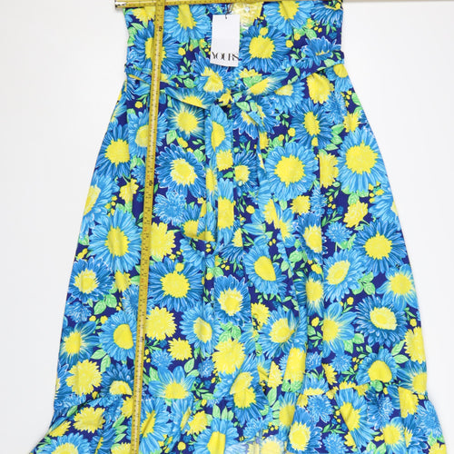 Yours Women's Blue Floral Midi Fit & Flare Dress Size 18