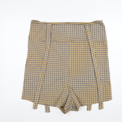 ASOS Women’s Multicoloured Check Paperbag Shorts Size 14