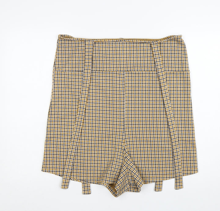 ASOS Women’s Multicoloured Check Paperbag Shorts Size 14