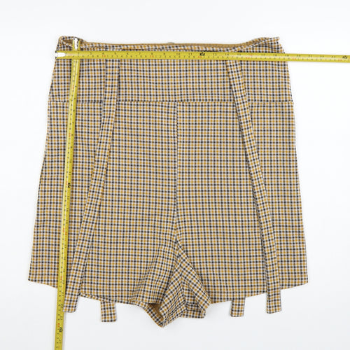 ASOS Women’s Multicoloured Check Paperbag Shorts Size 14
