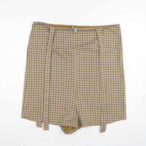 ASOS Women’s Multicoloured Check Paperbag Shorts Size 14