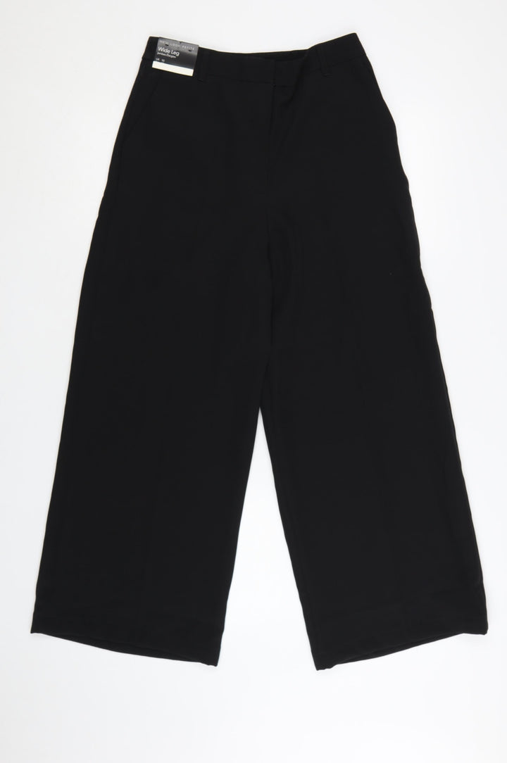 New Look Petite Women’s Black Wide-Leg Trousers UK 10 Polyester Blend