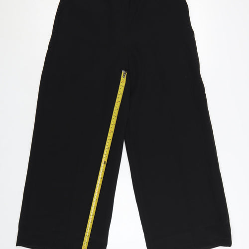 New Look Petite Women’s Black Wide-Leg Trousers UK 10 Polyester Blend