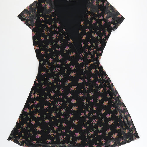 Urban Outfitters Women’s Black Floral Wrap Dress XS