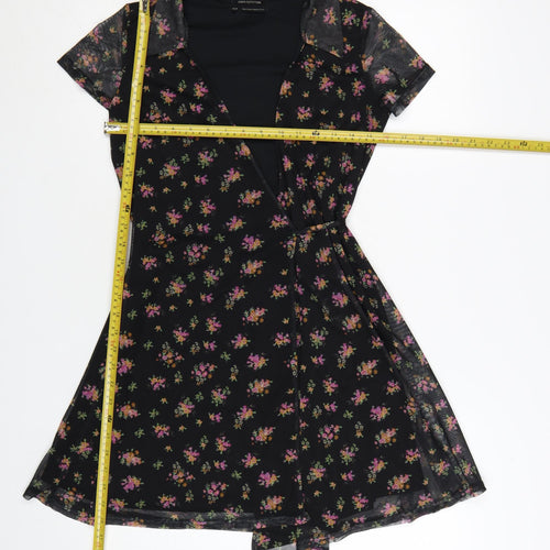 Urban Outfitters Women’s Black Floral Wrap Dress XS