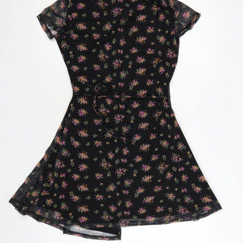 Urban Outfitters Women’s Black Floral Wrap Dress XS