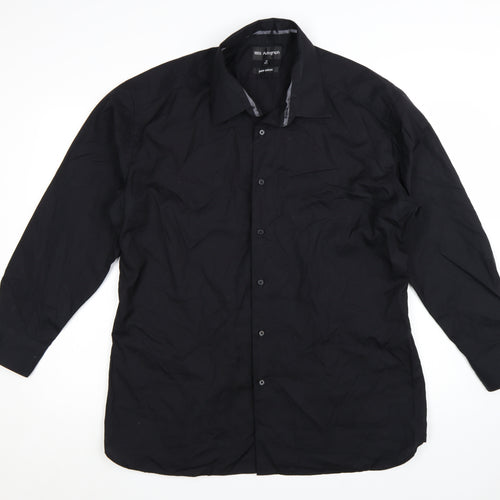 Marks and Spencer Autograph Men's Black 18.5in Cotton Long Sleeve Button-Up Shirt
