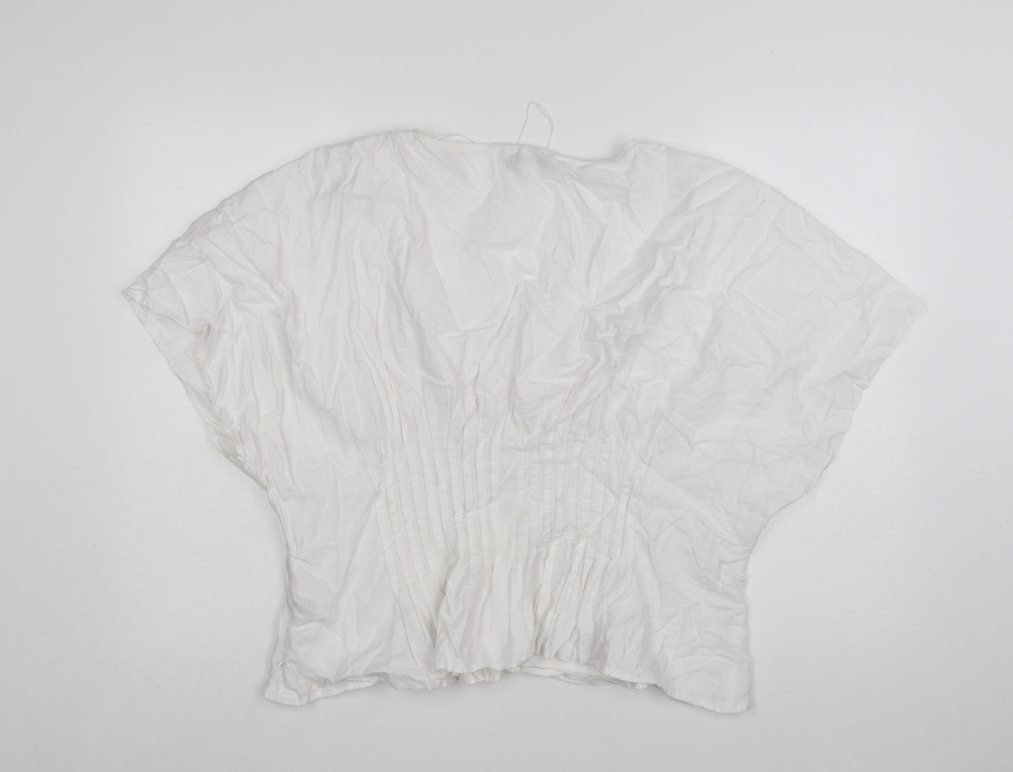 Marks and Spencer Women's White Cotton V-Neck Tunic Blouse Size 20