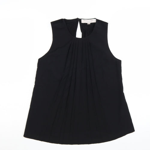 French Connection Women's Black XS Pleated Sleeveless Blouse