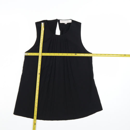 French Connection Women's Black XS Pleated Sleeveless Blouse