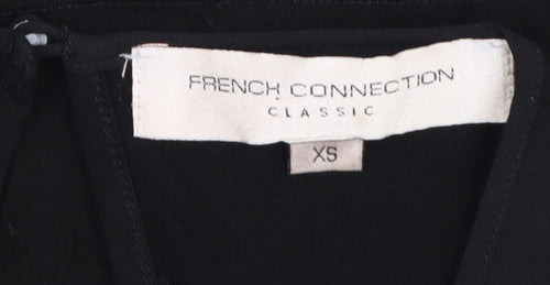 French Connection Women's Black XS Pleated Sleeveless Blouse