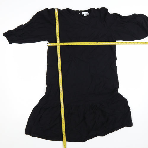 Warehouse Women’s Black Viscose Shift Dress Size 8 3/4 Sleeve