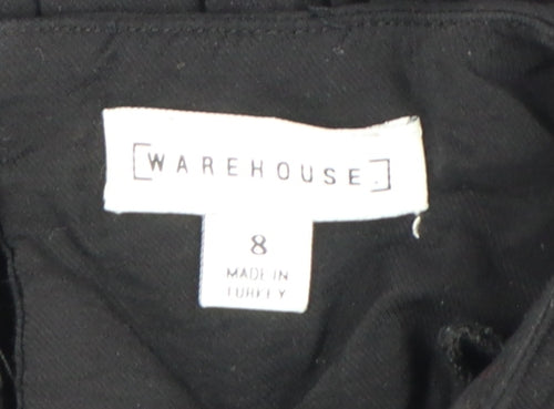 Warehouse Women’s Black Viscose Shift Dress Size 8 3/4 Sleeve
