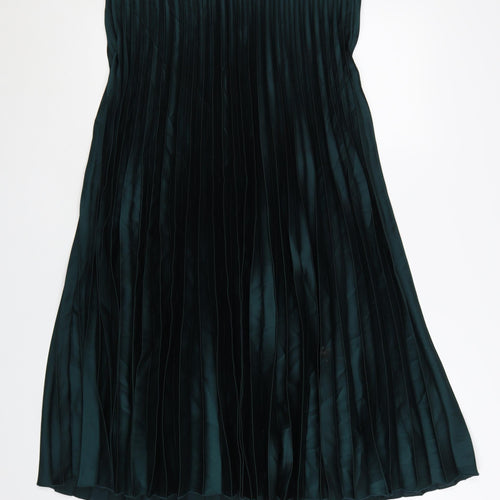New Look Women's Green Pleated Midi Skirt Size 16