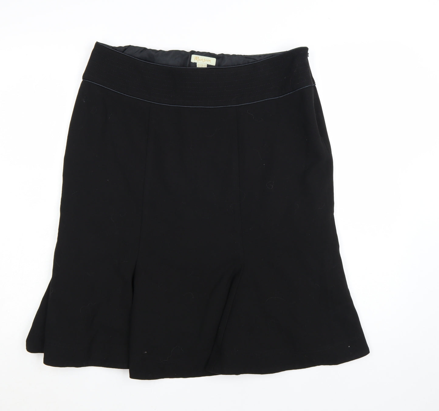 Monsoon Women Black Knee Length A-Line Skirt Size 16