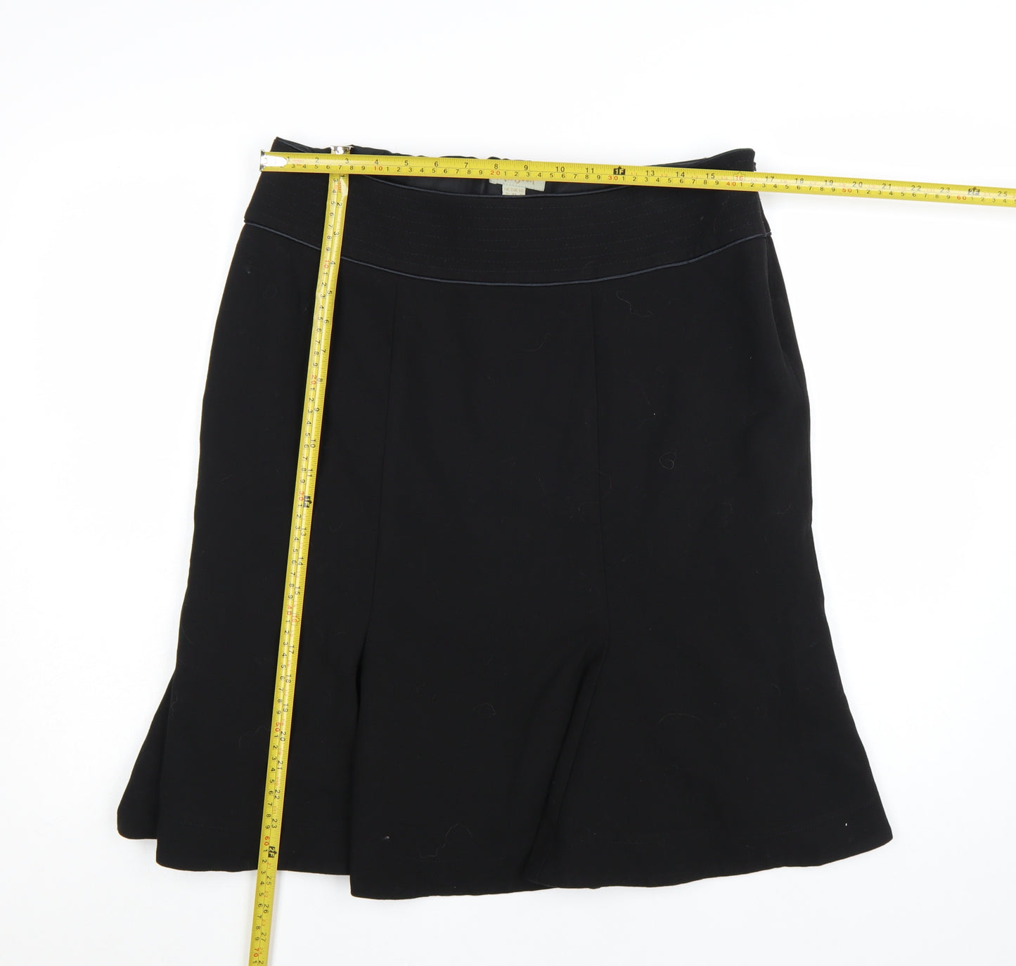 Monsoon Women Black Knee Length A-Line Skirt Size 16