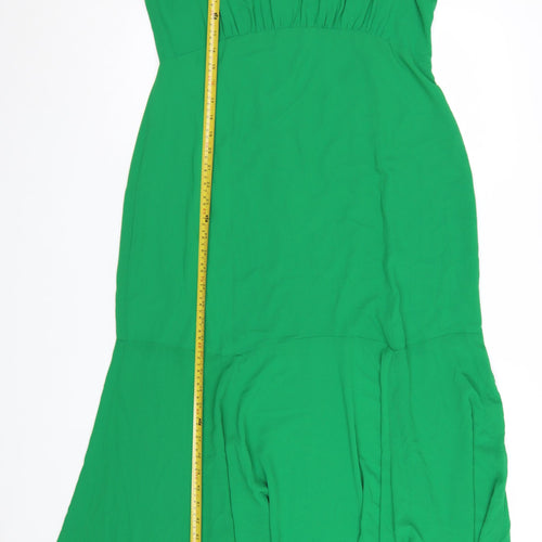 Ro&Zo Women’s Green Midi Fit & Flare Puff Sleeve Dress Size 14