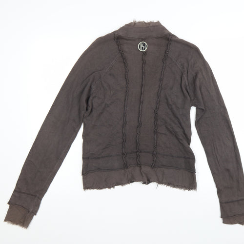 Diesel Womens Brown Cotton Cardigan L Long Sleeve Button Front