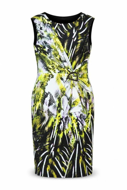 Front view of Star by Julien Macdonald Women’s Multicoloured, size UK 14, Sleeveless Sheath Dress