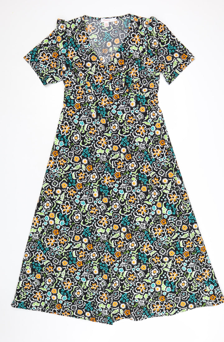 Finery Women's Multicoloured Floral A-Line Midi Dress UK 10
