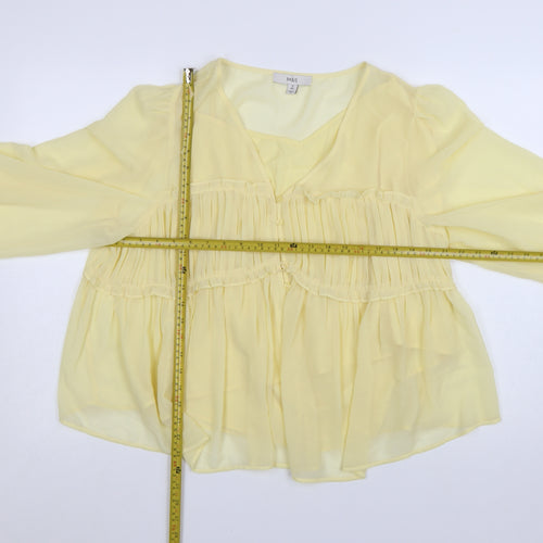 Marks and Spencer Women’s Yellow Chiffon Ruffle Blouse Size 20