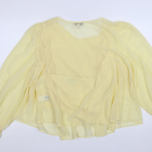 Marks and Spencer Women’s Yellow Chiffon Ruffle Blouse Size 20
