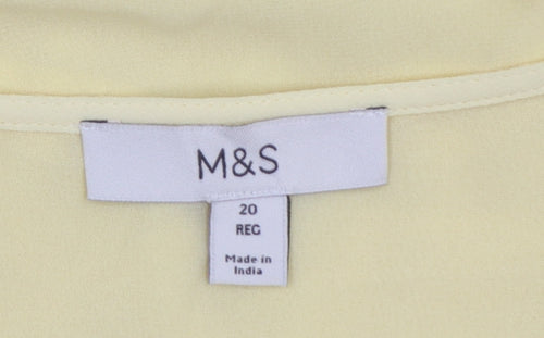 Marks and Spencer Women’s Yellow Chiffon Ruffle Blouse Size 20