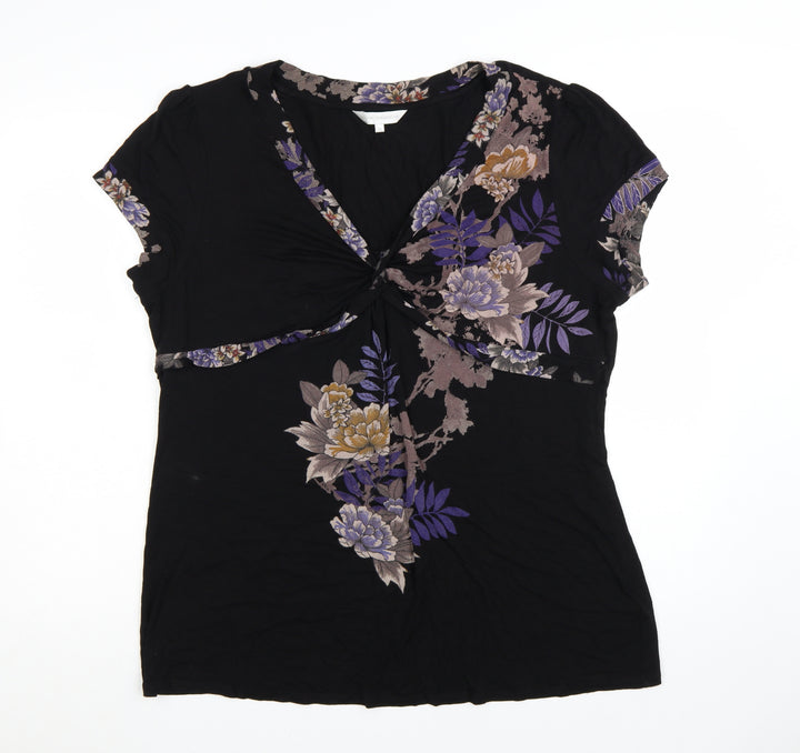 Rocha John Rocha Women's Black Floral Wrap Blouse Size 20
