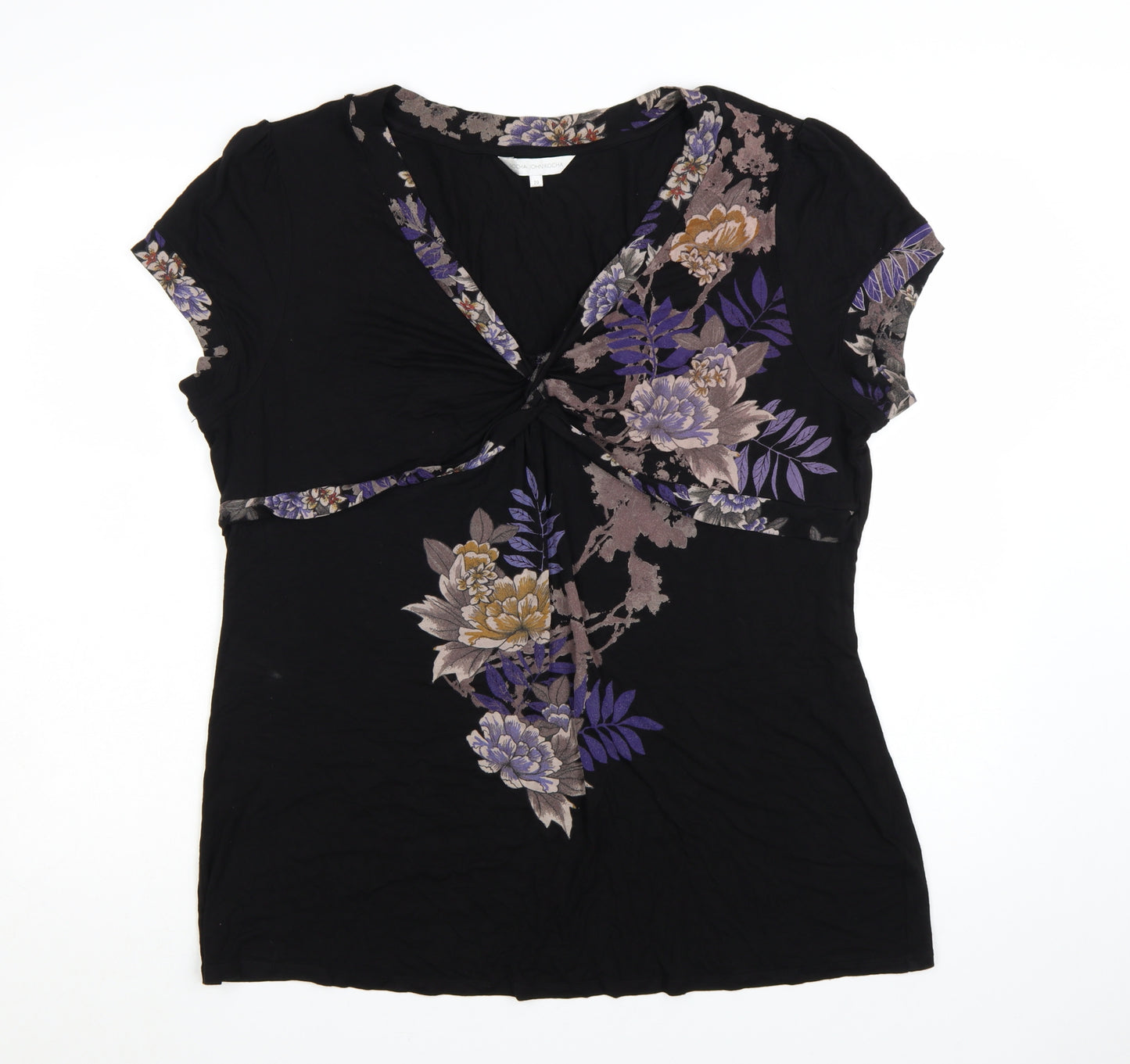 Rocha John Rocha Women's Black Floral Wrap Blouse Size 20