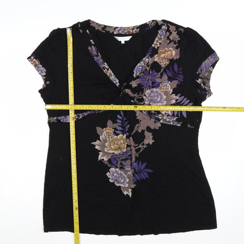 Rocha John Rocha Women's Black Floral Wrap Blouse Size 20