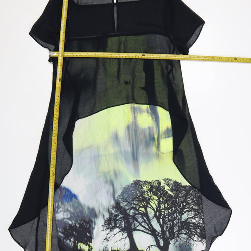 Mint Velvet Womens Black Nature Print Tunic Blouse Size 8