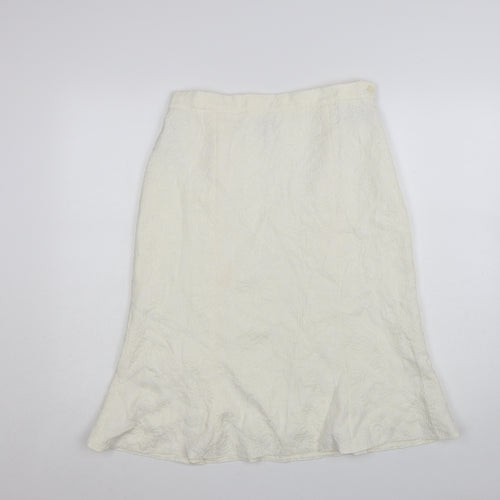 Roman Originals Women Ivory Floral A-Line Knee Length Skirt Size 12