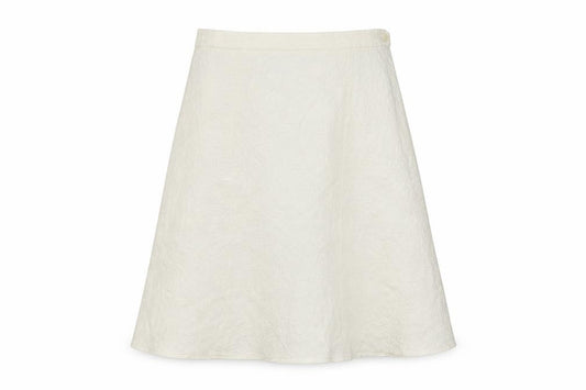 Front view of Roman Originals Women Ivory Floral A-Line Knee Length Skirt, size 12