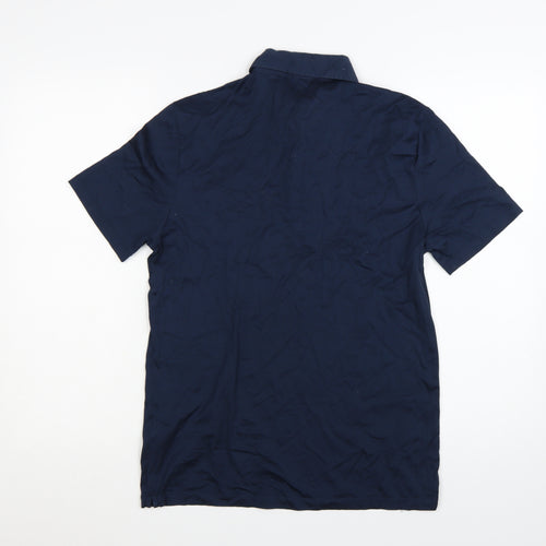 Reiss Men's Blue Egyptian Cotton Polo Shirt Size S Regular Fit