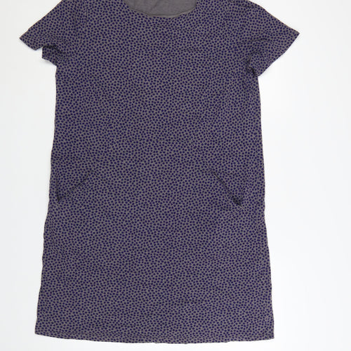 Boden Women Purple Polka Dot Cotton Shift Dress Size 16L Casual
