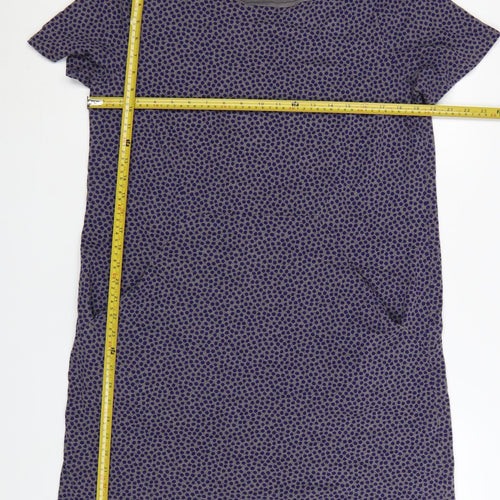 Boden Women Purple Polka Dot Cotton Shift Dress Size 16L Casual