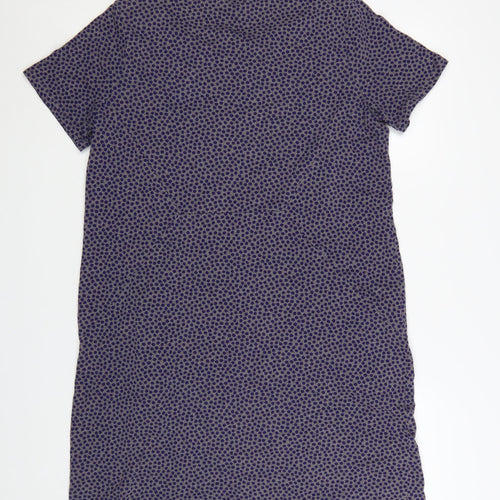 Boden Women Purple Polka Dot Cotton Shift Dress Size 16L Casual
