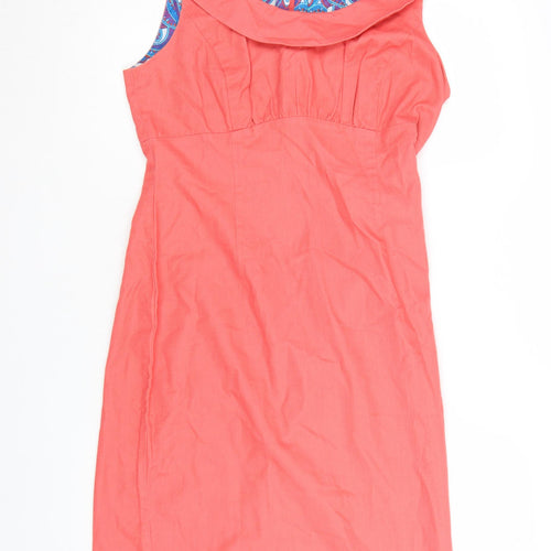 Donna Ricco Women’s Pink Cotton Knee Length Sheath Dress Size 10